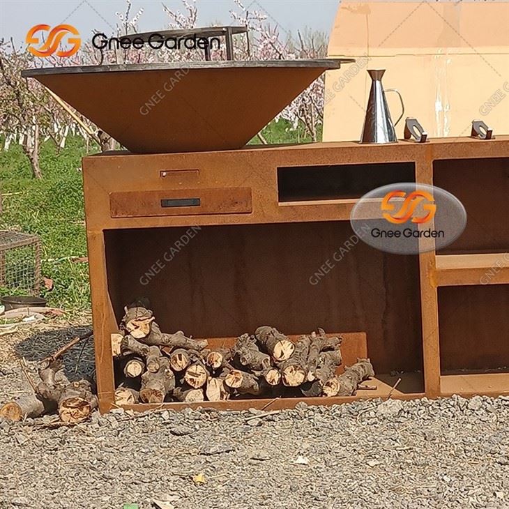 Beauty Natural Rust Corten BBQ Grill