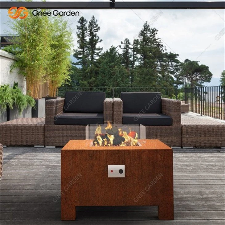 Corten Stee Table Garden Decorate Gas Fire Pit