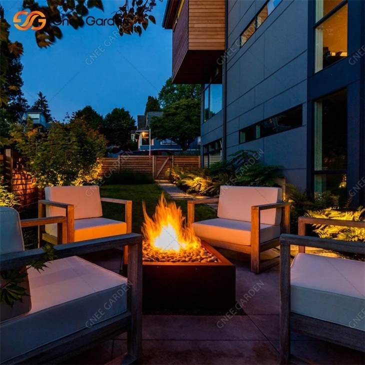 Corten Stee Table Garden Decorate Gas Fire Pit