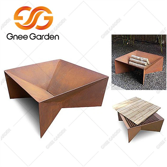 Corten Steel Wood Bonfire Pit(3)