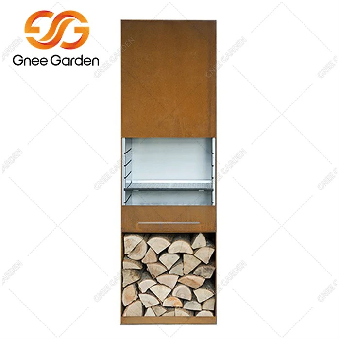 corten wood fire place outdoor(1)