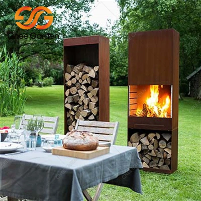 corten wood fire place outdoor（2）