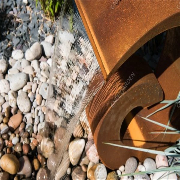 Garden Water Feature 100cm Round Corten Steel Water Bowl Fountain