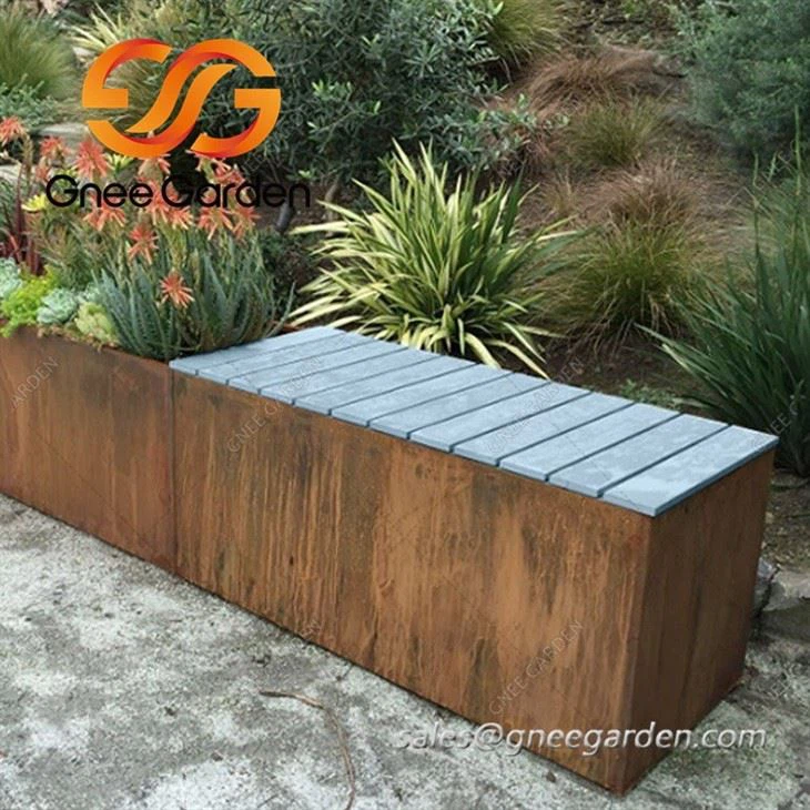 Gnee Corten Planter Bench