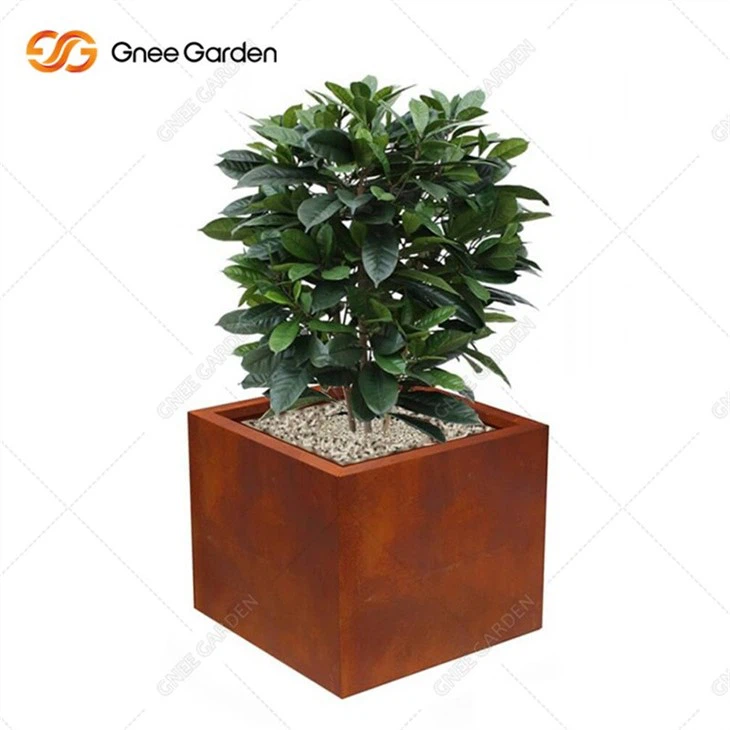 Rustic Corten Steel Garden Flowerpot Outdoor