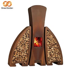 Chimenea de leña de jardín de acero corten