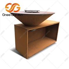 Barbacoa de acero corten para cocinar