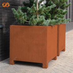 Jardineras exteriores grandes de metal de acero corten