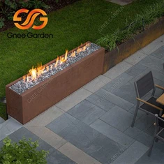 Mesa para fogatas de exterior de acero corten