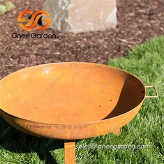 Pozo de fuego de leña para patio exterior de acero corten