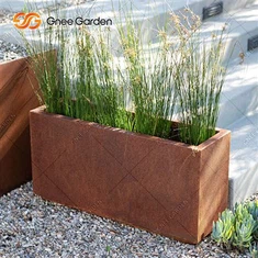 Exterior Interior Decoración Elevado Jardín Corten Acero Grande Jardineras Rectangular Jardinera Caja Grande Flor Maceta