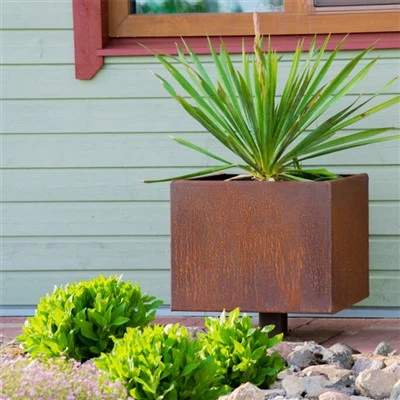 Venta al por mayor Jardinera de acero corten Jardinera de acero corten de caja larga Jardinera redonda de Corten