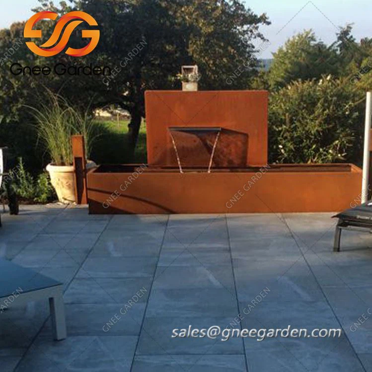 Elementos de agua de jardín de acero resistente a la intemperie