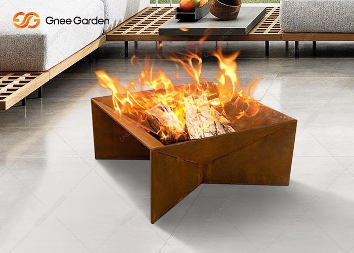 Wood Burning Corten Steel Fire Pit Outdoor Burning