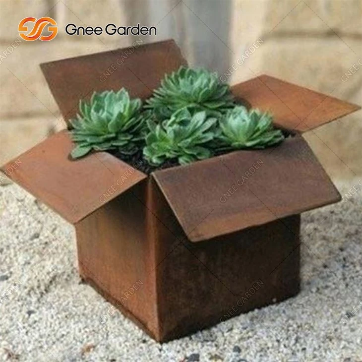 Macetas de metal para interiores y exteriores de acero corten