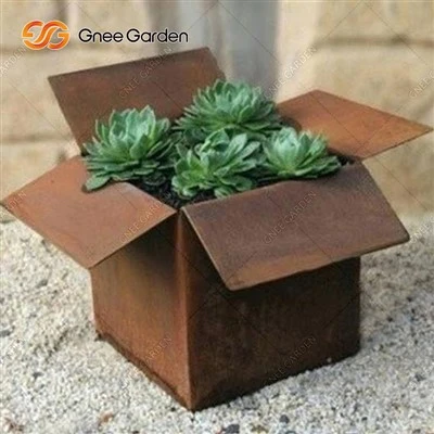 Macetas de metal para interiores y exteriores de acero corten