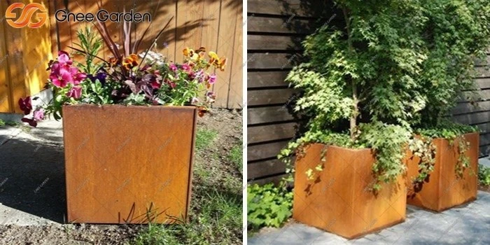 Corten steel custom metal planter boxes Corten steel custom metal planter boxes