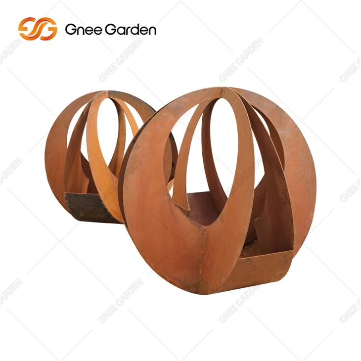 Jardinera de flores personalizada de maceta de acero corten de paisaje