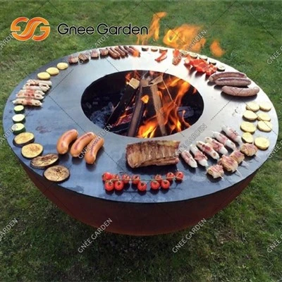 Parrilla de barbacoa de acero corten para cocinar al aire libre