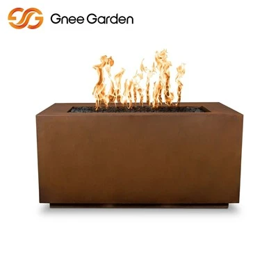 Pozo de fuego de acero de Corten rectangular